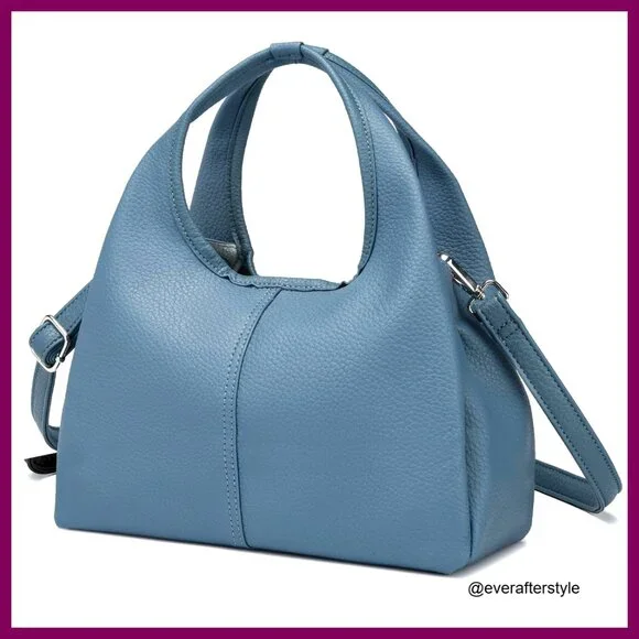 Leather Crossbody Purse Designer Tote Satchel Bag Adjustable Strap Chic - Picture 1 of 7